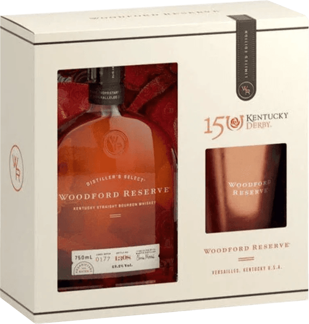 WOODFORD RESERVE W/METAL GLASS 750ML