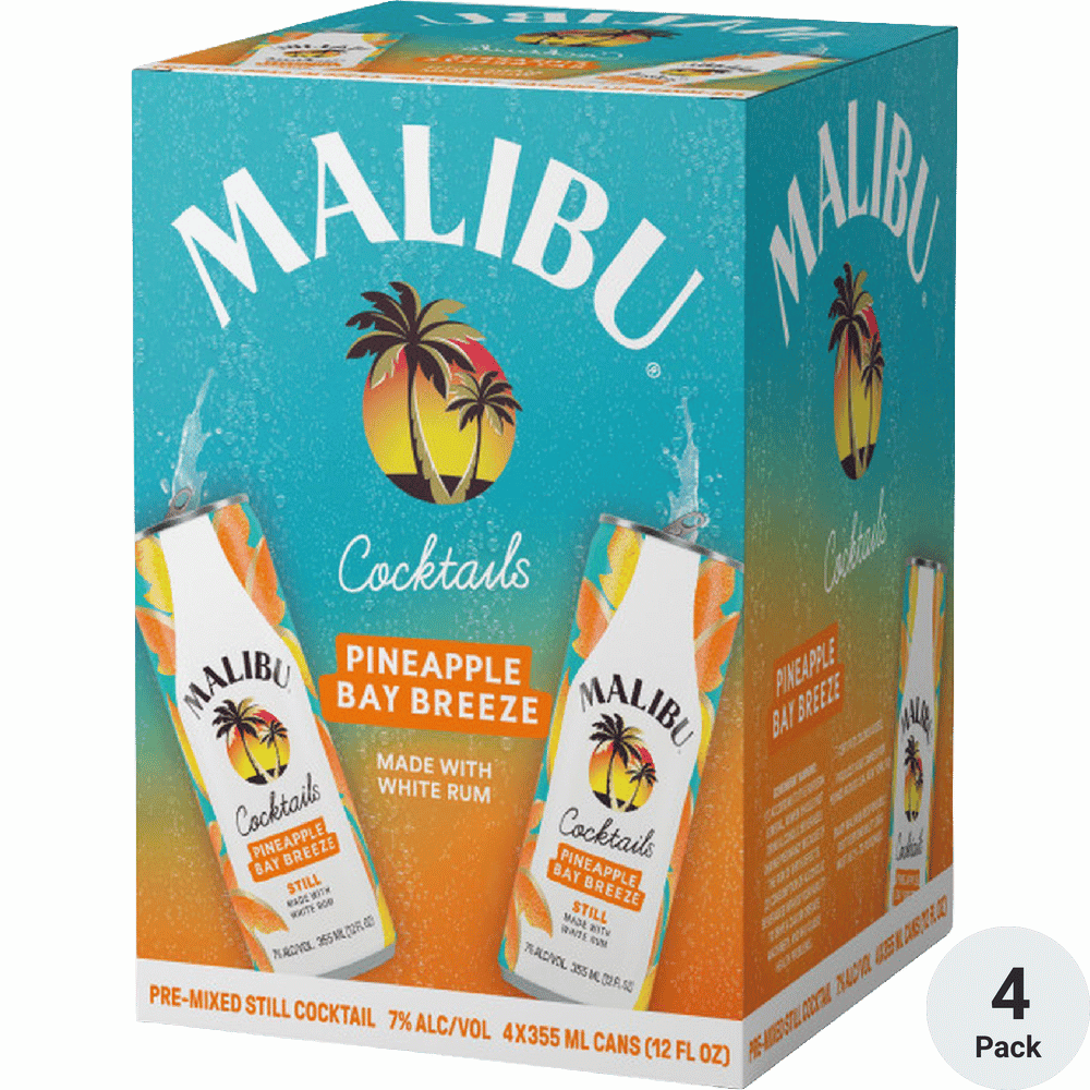 MALIBU PINEAPPLE BREEZE 4PK CAN