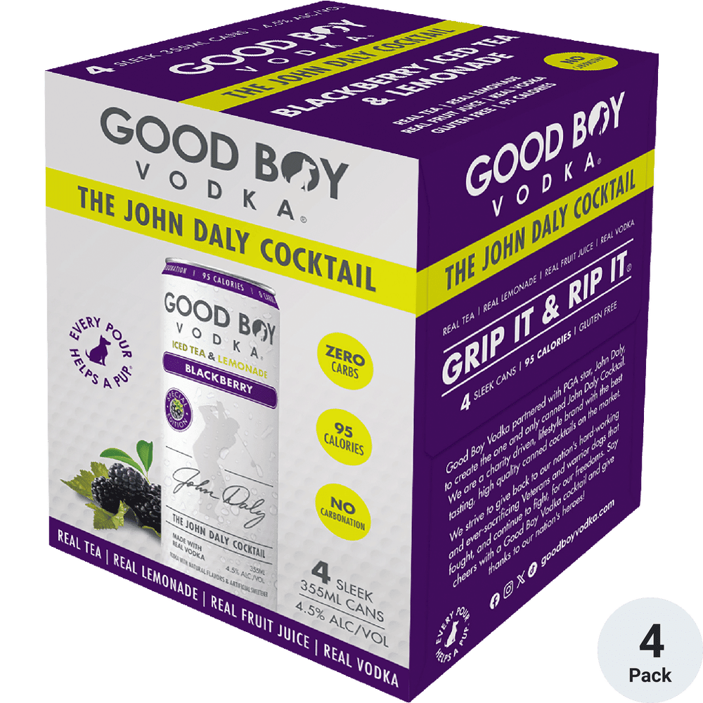 GOOD BOY BLACKBERRY TEA & LEMON 4PK