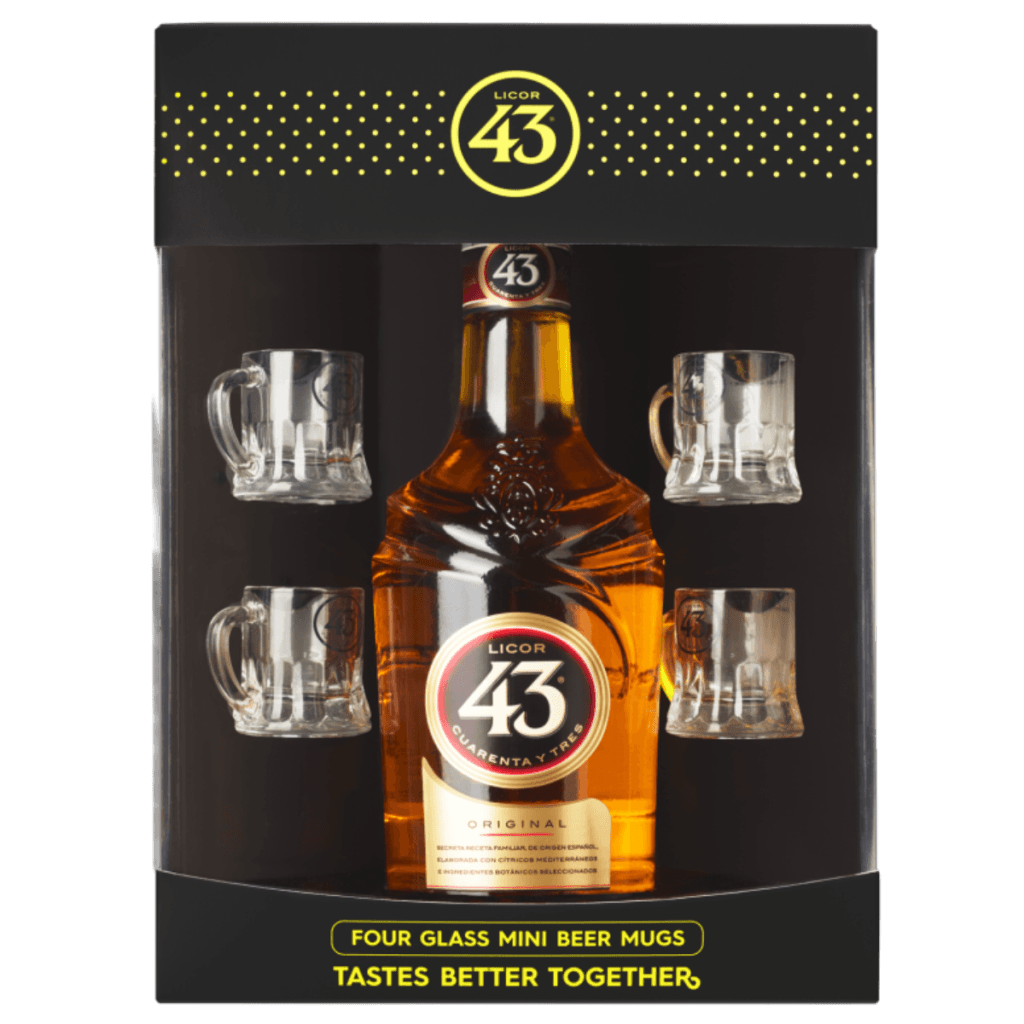 LICOR 43 GIFT W/4 MINI BEER MUGS 750ML
