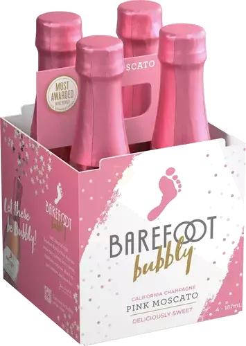 BAREFOOT BUBBLY PINK MOSCATO 4PK